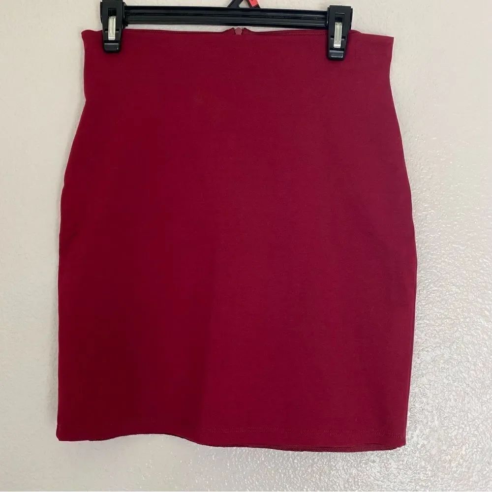Lulus 2 piece Chic My Interest Burgundy red lace crop top dress mini skirt L - Picture 6 of 13
